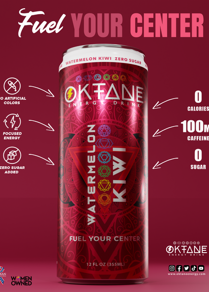 Watermelon Kiwi – Clean Energy Drink, Monk Fruit Sweetened, Zero Calories, Natural Caffeine (100mg), B Vitamins – Vegan & Sugar-Free (6-Pack)