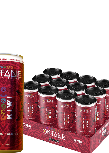 Watermelon Kiwi – Clean Energy Drink, Monk Fruit Sweetened, Zero Calories, Natural Caffeine (100mg), B Vitamins – Vegan & Sugar-Free (12pack