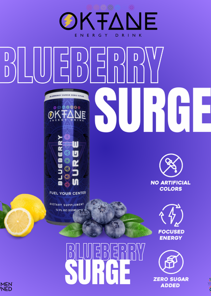 Blueberry -Lemonade, Sugar-Free Natural Energy Drink, Monk Fruit-Sweetened, Zero Calories, Clean Energy with 100mg Caffeine, Vegan, No Artificial Colors (6-Pack)