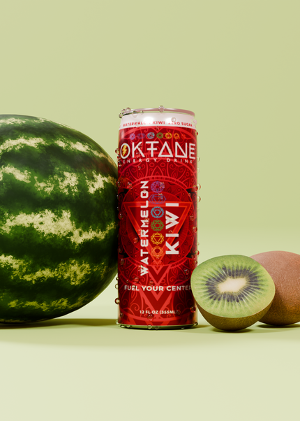 Watermelon Kiwi – Clean Energy Drink, Monk Fruit Sweetened, Zero Calories, Natural Caffeine (100mg), B Vitamins – Vegan & Sugar-Free (12pack