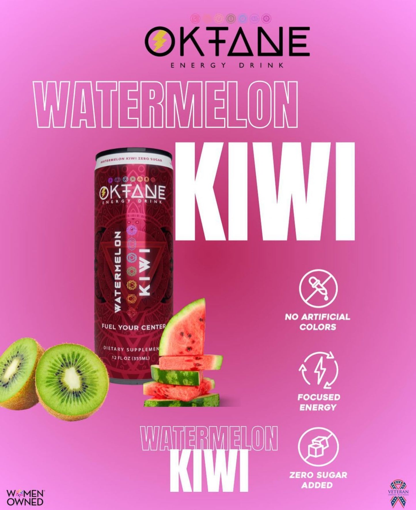 Watermelon-Kiwi  Zero Sugar & No Artificial Colors 12oz 6pk