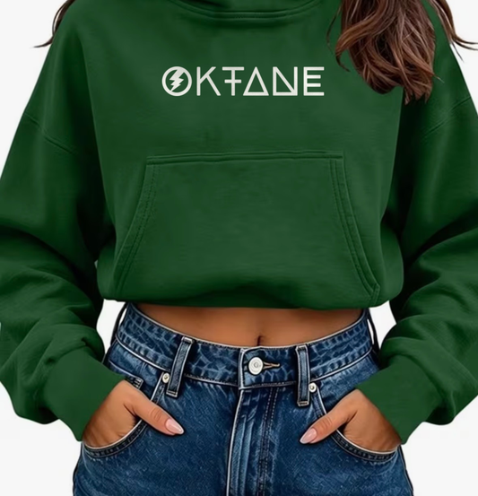 Oktane Gear — Classic Pullover Hoodie Crop  Top | Cotton-Poly Blend |