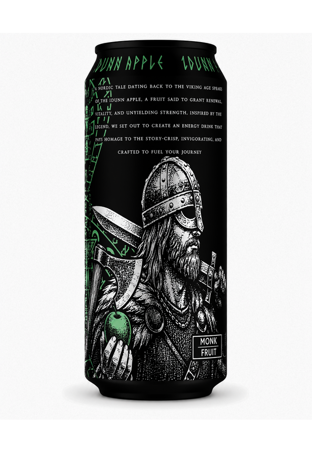 PRE-ORDER-IDunn Apple, Sugar-Free Natural Energy Drink, Monk Fruit-Sweetened, Zero Calories, with 150mg Caffeine (12-Pack)