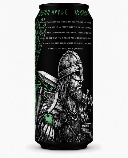 IDunn Apple, Sugar-Free Natural Energy Drink, Monk Fruit-Sweetened, Zero Calories, with 150mg Caffeine (12-Pack)