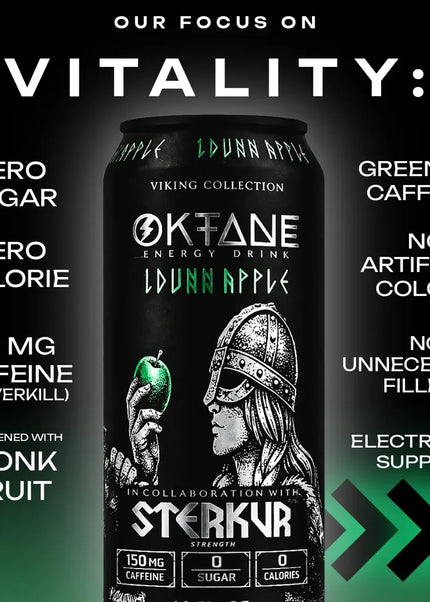 PRE-ORDER-IDunn Apple, Sugar-Free Natural Energy Drink, Monk Fruit-Sweetened, Zero Calories, with 150mg Caffeine (12-Pack)
