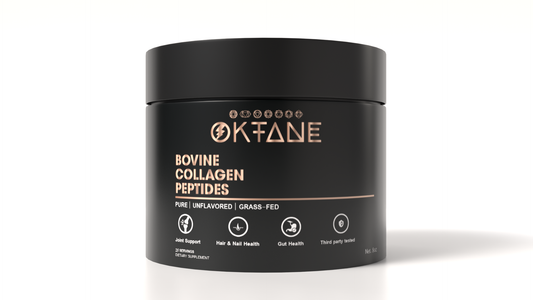 Oktane Bovine Collagen Peptides | Grass-Fed  -Unflavored-8oz /25 Servings