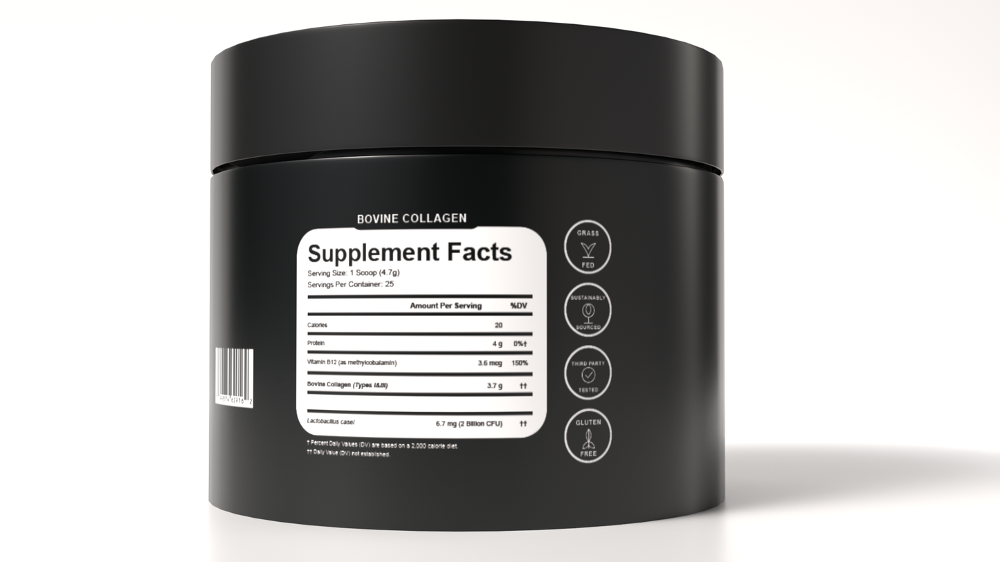 Oktane Bovine Collagen Peptides | Grass-Fed  -Unflavored-8oz /25 Servings