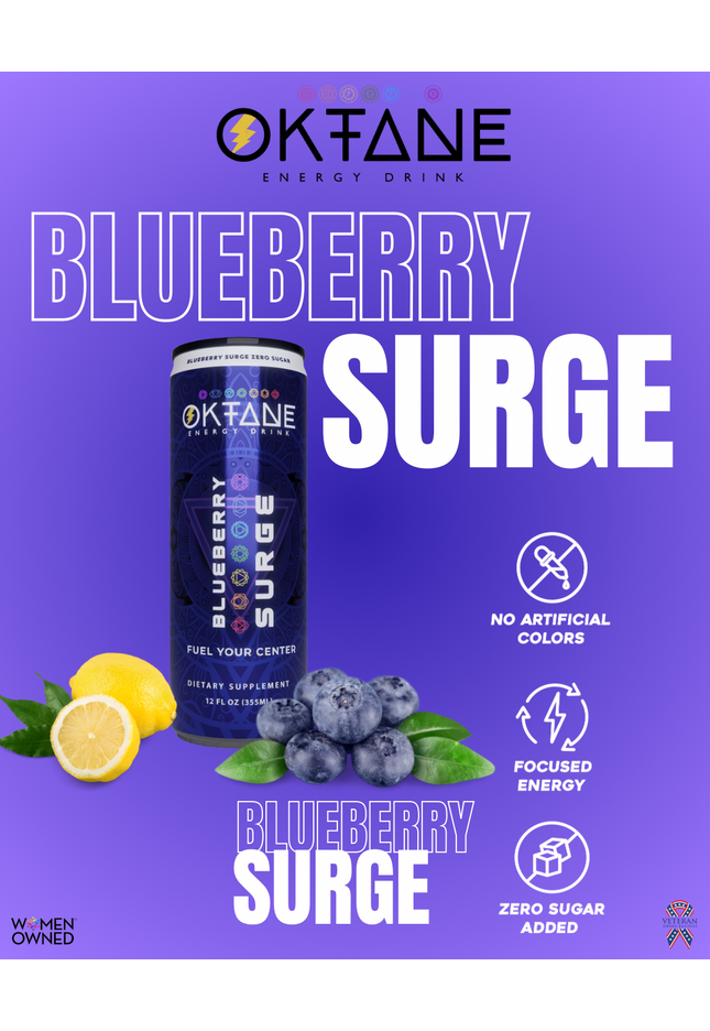 Blueberry- Lemonade, Sugar-Free Natural Energy Drink, Monk Fruit-Sweetened, Zero Calories, Clean Energy with 100mg Caffeine, Vegan, No Artificial Colors (12-Pack)