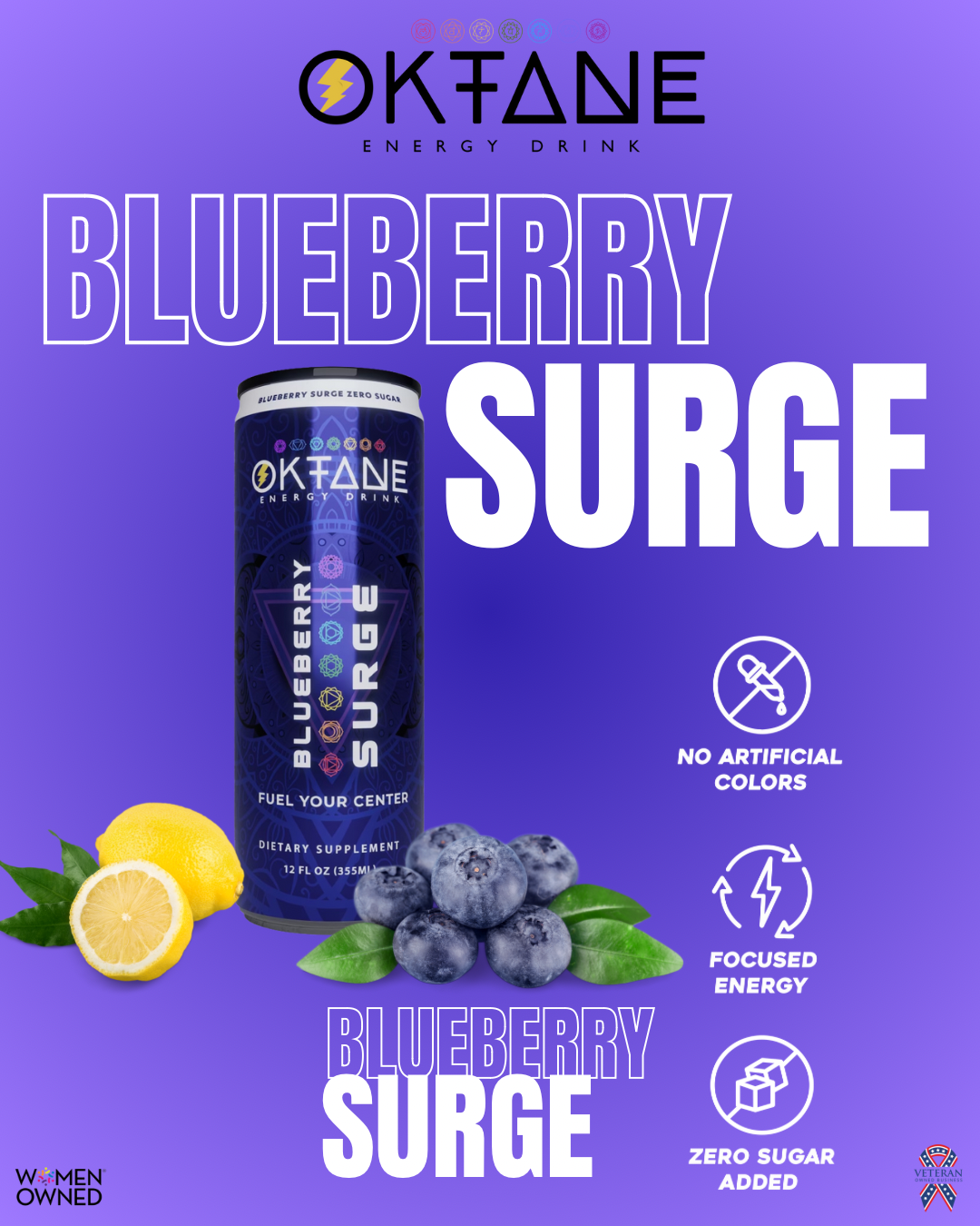 NEW-Blueberry Surge Zero Sugar & No Artificial Colors 
 12oz /6pk