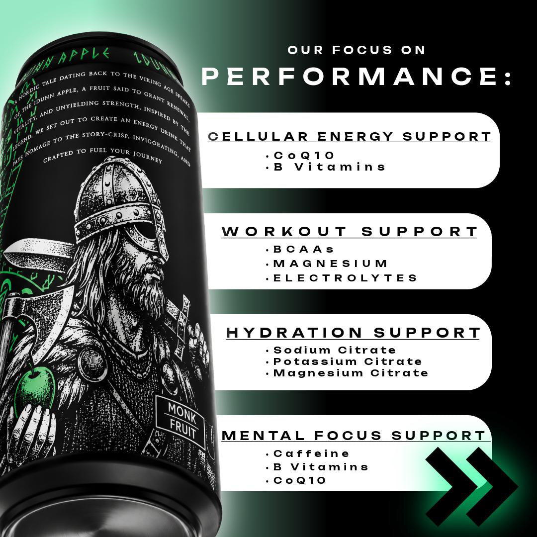 IDunn Apple, Sugar-Free Natural Energy Drink, Monk Fruit-Sweetened, Zero Calories, with 150mg Caffeine (12-Pack)