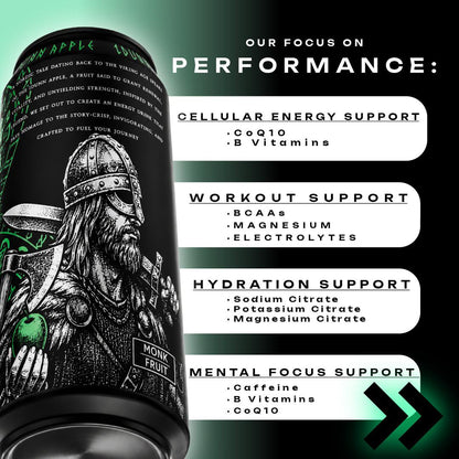 IDunn Apple, Sugar-Free Natural Energy Drink, Monk Fruit-Sweetened, Zero Calories, with 150mg Caffeine (12-Pack)
