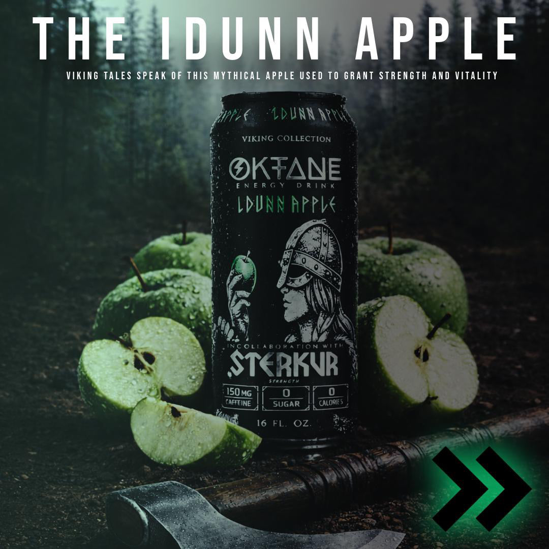 IDunn Apple, Sugar-Free Natural Energy Drink, Monk Fruit-Sweetened, Zero Calories, with 150mg Caffeine (12-Pack)