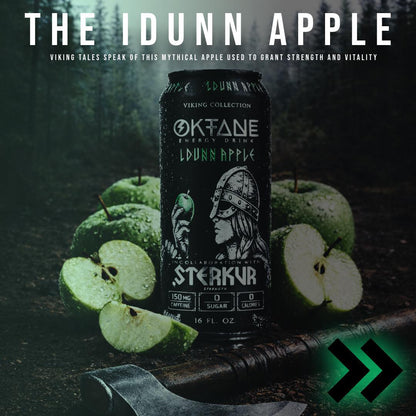 IDunn Apple, Sugar-Free Natural Energy Drink, Monk Fruit-Sweetened, Zero Calories, with 150mg Caffeine (12-Pack)