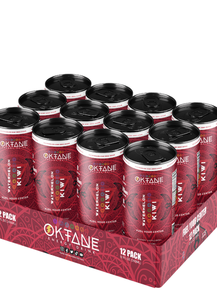 Watermelon Kiwi – Clean Energy Drink, Monk Fruit Sweetened, Zero Calories, Natural Caffeine (100mg), B Vitamins – Vegan & Sugar-Free (12pack