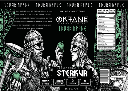 IDunn Apple, Sugar-Free Natural Energy Drink, Monk Fruit-Sweetened, Zero Calories, with 150mg Caffeine (6-Pack)