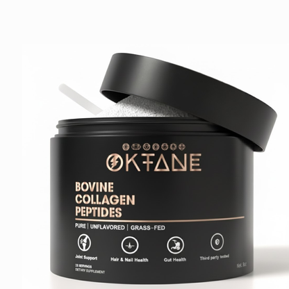 Oktane Bovine Collagen Peptides | Grass-Fed  -Unflavored-8oz /25 Servings