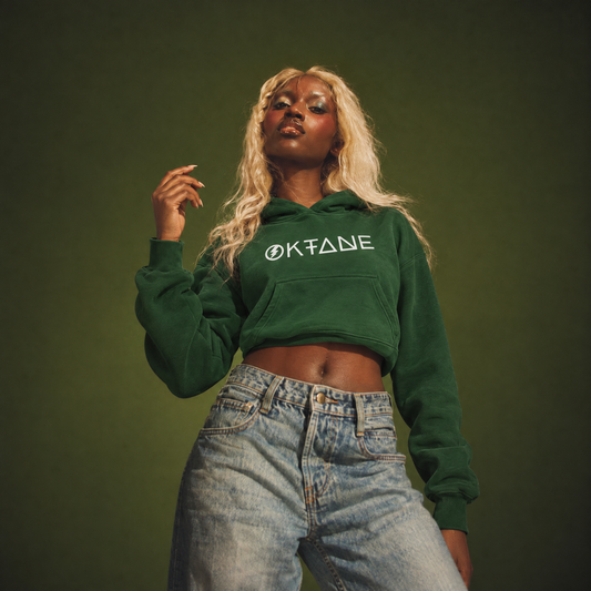 Oktane Gear — Classic Pullover Hoodie Crop  Top | Cotton-Poly Blend |