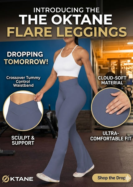 NEW Oktane Gear Tummy Control Flare Leggings